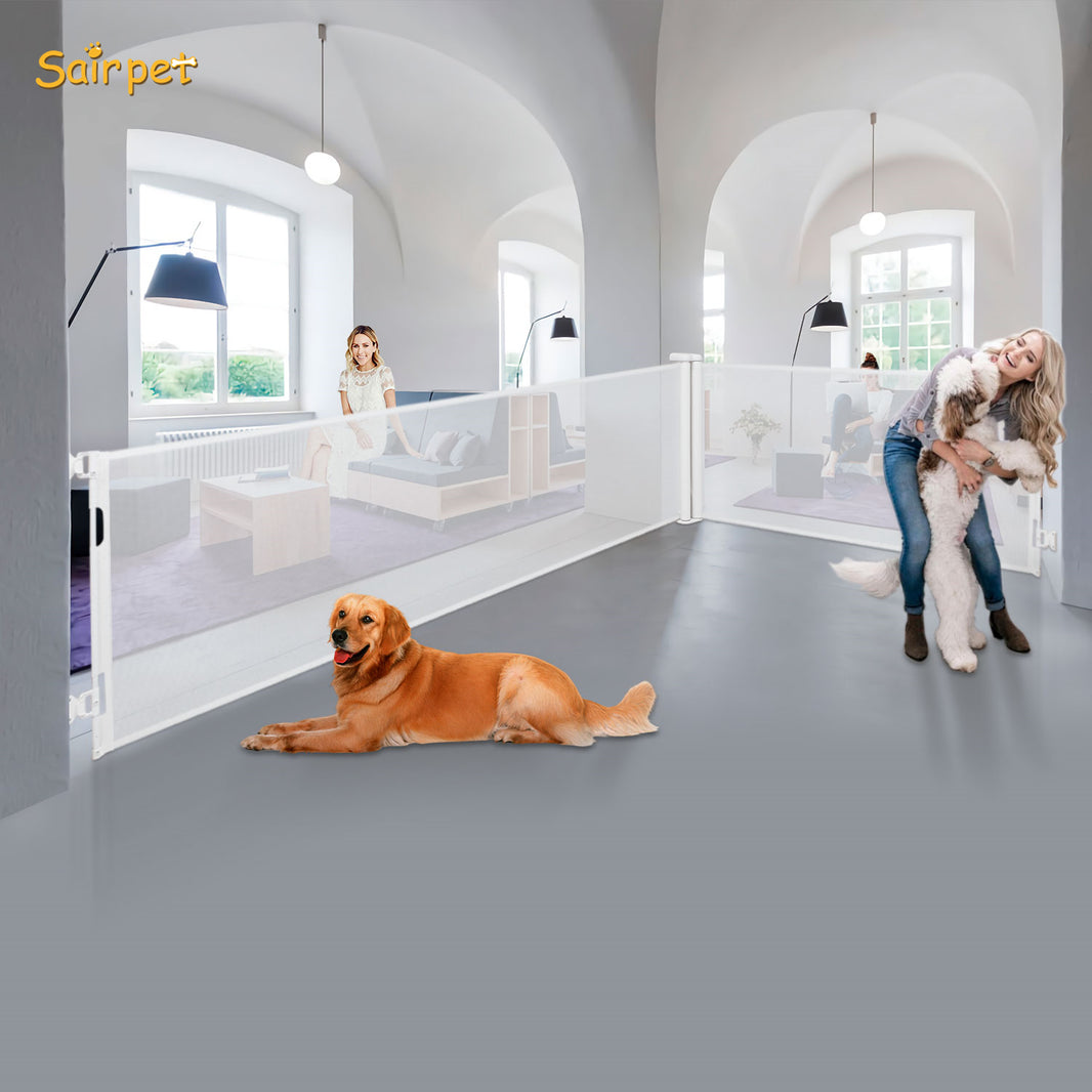 Double Mesh Retractable Pet Gate